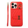Venta al por mayor adecuado para Apple 15ProMax estilo Chanel tarjetero horizontal funda para teléfono iPhone14 bandolera bolso de mujer