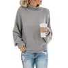 Amazon 2023 Otoño e Invierno Nuevo Estilo Callejero Europeo y Americano Suéter de Cuello Alto Holgado Suéter de Punto para Mujer
