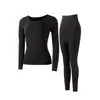 Venta Directa de Fábrica Popular Conjunto Térmico Sin Costuras de Cuello Redondo para Mujer, Corte Ajustado y Elegante Capa Base Ropa de Otoño y Pantalones