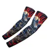 Mangas de braço de proteção solar de verão para motocicleta Harley para ciclismo, caminhada ao ar livre, proteção de tatuagem, mangas de braço de seda gelada esportivas de pesca unissex