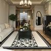 Alfombra de Sala de Estar Retro Estilo Americano, Tapete de Sofá de Alta Gama, Alfombra de Dormitorio Lavable de Noche Impermeable y Resistente a las Manchas, Alfombra de Mesa de Centro