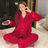 Pijama de Terciopelo para Mujer, Nuevo Estilo Otoño e Invierno, Cardigan con Cuello de Solapa, Elegante Conjunto de Dos Piezas para Estar en Casa, Se Puede Usar Afuera