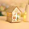 Casa pequeña navideña transfronteriza decoración estilo ins decoración de fiesta navideña Amazon adorno artesanal de madera