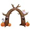 Arco Inflable de Árbol Muerto de Halloween de 2.4 Metros con Decoraciones de Fantasma, Búho y Calabaza para Decoración LED en Jardín Exterior