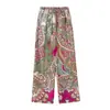 Exclusivo transfronterizo para europeas y americanas 22 modernos pantalones casuales rectos de cintura alta ajustados de color estampado de temperamento
