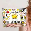 Bolsa de cosméticos de grande capacidade multifuncional bolsa de presente bolsa de doces com letra de desenho animado bolsa de armazenamento com letra impressa bolsa de tecido de poliéster