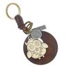 2019 punk novo vintage tecido cowhide chaveiro cross-border e-commerce fornecedor carro charme chaveiro de couro genuíno