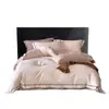 Estilo Retro Old Money de los 50s Juego de Cuatro Piezas Jacquard 100% Algodón Funda Nórdica de Borde Ancho Sábana Bajera Cama de Tacto de Alta Gama