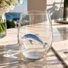 Vaso de vidrio con forma de animal marino transfronterizo: medusa, tiburón, ballena, tortuga marina, pulpo, vaso de agua creativo, vaso de whisky