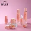 Atacado Frascos de Vidro Rosa de Alta Qualidade para Skincare 120ml Frascos para Loção Essencial 50g Frascos para Creme Frascos de Embalagem Cosmética