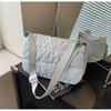 Casaco acolchoado de algodão para deslocamento transfronteiriço, bolsa quadrada pequena, nova, elegante, cor sólida, bolsa de ombro, grande capacidade, bolsa transversal para todos os tipos de combinações