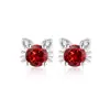 Pendientes de botón de plata S925 imitación de gato con diamantes, pequeños, exquisitos y lindos, con piedras de moissanita de imitación, superventas en transmisiones en vivo de Xiaohongshu