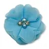 Flor de Crepé de Gasa de 5.5cm Flor con Perla y Pedrería Cosida a Mano Accesorios para el Cabello DIY Zapatos y Sombreros Flor para la Cabeza Accesorios de Ropa Accesorios