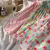 2026 Verano Nuevo Estilo Coreano Colorido Estampado Floral Vestido para Niñas Vacaciones Vestido de Tirantes con Mangas Acampanadas Ropa Infantil