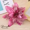 Flores Artificiales de Alta Gama Más Vendidas Transfronterizas, Flores Navideñas Doradas de Tres Capas Tridimensionales, Decoraciones para Árbol de Navidad, Decoraciones para Guirnaldas al por Mayor