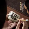 Taza de Té de Cerámica Ru Kiln Color Beige para Caligrafía, Uso en Casa, Taza Personal Creativa para Maestro, Taza de Degustación Escrita a Mano, Taza Individual de Cerámica