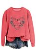 Moletom Feminino Personalidade Estampa Caveira Amor Transfronteiriço Amazon eBay Moda Dia dos Namorados Manga Longa Em Estoque