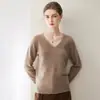 Fio Consinee 100% Caxemira Suéter de Caxemira Premium Slim-Fit Feminino Malha Base Versátil