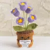 Plantas em Vasos de Lã Crochê Acabadas Transfronteiriças Encorajamento Emocional Cartões Positivos Bonecos de Planta Enfeites de Mesa Buquês em Vasos
