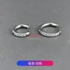 Pendientes de Aleación de Titanio F136 con Forma de D, Perforación Media, Clavo Recto, Tachuelas con Circonita 5A, Aros para Orejas, Joyería para Piercings Corporales de Titanio G23