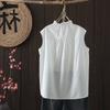 Ropa de Verano 2025 Cuello Alto Encaje Plisado Holgada Sin Mangas para Mujer Pullover Top Tendencia al por Mayor