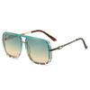 Nueva moda doble varilla colorida cuadrada montura grande gafas de sol ins personalidad europea y americana para exteriores conducción gafas de sol sombreado