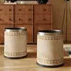 Papelera de Cuero Vintage Estilo Francés con Pedal y Tapa, Doble Capa, Estilo Minimalista, Alto Valor Estético, con Cubo Interior, Tamaño Pequeño, con Tapa