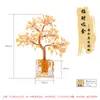 Árbol de la Fortuna de Cristal Natural con 19 Bases de Vidrio Cubo de Agua, Cuenco del Tesoro para el Hogar y la Oficina, Adorno de Cristal que Atrae la Riqueza