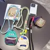 Lanyard Grueso de Moda con Bloques de Color para Teléfono, Correa Larga Cruzada Ajustable al Hombro, Cartera Creativa de Labial y Monedas, Antiperdida para Exteriores