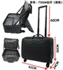 Bolsa de Carrinho Profissional Altura Maquiador Tecido Oxford Estojo de Maquiagem Grande Capacidade Viagem Portátil Roda Universal Divisória Multicamada