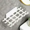 Jabonera de rejilla al por mayor creativa imitación ratán plástico montada en la pared sin perforaciones inodoro baño drenaje jabonera