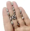 Contas de Aço Inoxidável em Formato de Arroz com Furo Passante Contas Soltas Ovais para Pulseira Colar Contas Espaçadoras Feitas à Mão com Contas Acessórios para Joias DIY