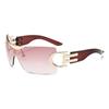 Gafas de sol para exteriores con montura grande 2023, nuevas gafas de sol deportivas con personalidad, estilo futurista, sin montura transfronteriza Y2K.