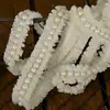 Ribete de Encaje Plisado de Malla de 2 cm con Encaje de Perlas de 6 Filas para Ropa, Vestidos de Novia, Bolsos, Accesorios de Ropa Hechos a Mano