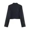 Roupas femininas europeias e americanas transfronteiriças, moda casual popular no AliExpress com retalhos de renda, jaqueta curta + shorts casuais estilo botão