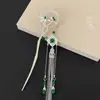 Bonita horquilla de panda con bambú y borlas para uso diario, adecuada para ropa tradicional china