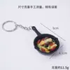 Mini Sartén Artificial Modelo de Cocina Miniatura Comida Artificial Empanadillas Fritas Panes Horneados Colgante Creativo de Bocadillo Gourmet