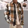 Camisa de Franela a Cuadros Cepillada de Manga Larga Ajustada de Venta Caliente Otoño e Invierno 2024 para Hombre