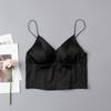 Mulberry Silk French Triangle Cup Sexy Short Sling Cor Sólida Cetim de Seda Base de Roupa Interior Feminina Outer Wear Tube Top