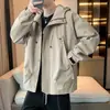 2026 nueva chaqueta cortavientos para exteriores para hombre, chaqueta de moda, corte holgado, cortavientos, impermeable, chaqueta casual de moda para primavera y otoño