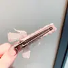 Nuevo Pasador para el Cabello con Lazo de Encaje Estilo Coreano, Exquisito Pasador Brillante con Pedrería para Flequillo, Elegante Pasador de Cristal de Alta Gama, Pinza de Pato
