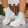 Botas Martin de suela gruesa y tacón grueso de gran tamaño para mujer para comercio exterior transfronterizo, nuevas botas cortas con cremallera lateral de moda estilo británico otoño e invierno 2026