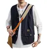 Mono Chaleco Chaqueta Verano Marca de Moda Chaleco sin Mangas ins Multi-Bolsillo Chaleco Delgado Chaqueta Táctica