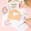 Tarjetas de Agradecimiento y Bendición Florales Plegables a la Mitad Set Combinado de Amazon con Pegatinas Selladoras para Sobres