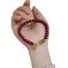 Explosiones de TikTok Nicho Calabaza de Jade Pulsera Nueva Pulsera de Cinabrio Imitación para Novia