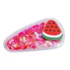 Grampo de Cabelo de Frutas Crianças Meninas Grampo de Cabelo Colorido Barraca de Jardim de Infância Clipe BB com Areia Movediça Clipe para Franja Acessórios de Cabelo Estilo Coreano