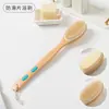 Cepillo de Baño con Cerdas Naturales Mango Largo Antideslizante Masajeador Exfoliante para Espalda Limpieza de Baño en Casa