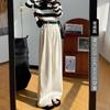Pantalones de traje para mujer Maillard pantalones de mujer Primavera y Otoño Nuevos pantalones casuales rectos adelgazantes de cintura alta con caída pantalones de pierna ancha