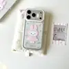 Capa de chuva com contas banhada a ouro rosa ins, estojo de coelho Miffy, adequado para Apple 17 Pro Max iPhone 16P