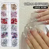 Mini taladro para uñas de 12 rejillas, color con forma de cristal de champán, cristal, destello, fondo plano, taladro, accesorios para uñas, venta al por mayor